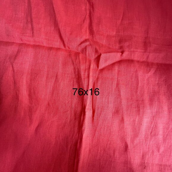 Womens Linen Coral Scarf With Fringe Trim One Size Lightweight 76x16 - Picture 4 of 4